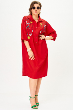 Платье SOVA 11318 красный - фото 1