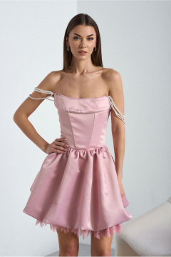 Платье Lady Line 4826 розовый - фото 2