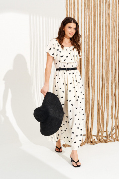 Платье ELLETTO 11137 молочно-черный - фото 3