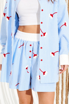 Шорты ELLETTO 12392 бело-голубой - фото 5