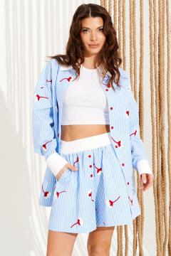 Шорты ELLETTO 12392 бело-голубой - фото 3