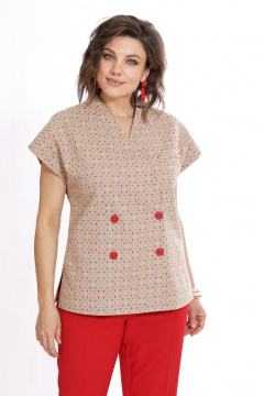 Брюки, жилет Alani Collection 2524 красный_мультиколор - фото 4