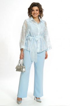 Блуза, брюки, топ Alani Collection 2552 голубой - фото 2