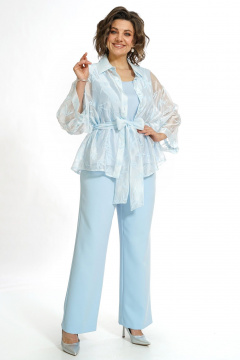 Блуза, брюки, топ Alani Collection 2552 голубой - фото 1