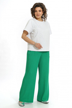 Блуза, брюки Alani Collection 2560 молоко-зеленый - фото 2