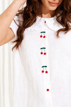 Блуза ELLETTO 13954 белый - фото 4