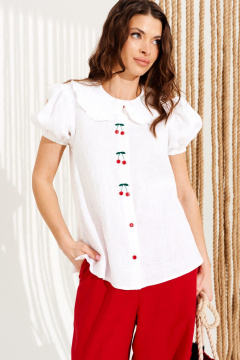 Блуза ELLETTO 13954 белый - фото 3