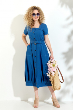 Платье Euromoda 616 синий - фото 1