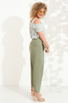 Блуза, брюки Euromoda 617 хаки_полоска - фото 2