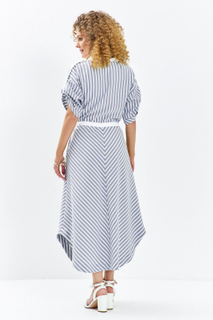 Платье Euromoda 684 серо-синий - фото 4