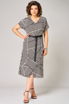 Платье Мишель стиль 1370 черно-бежевый - фото 4