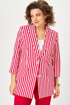 Брюки, жакет БелЭльСтиль 762-3_24_22+609 красная-полоска - фото 5