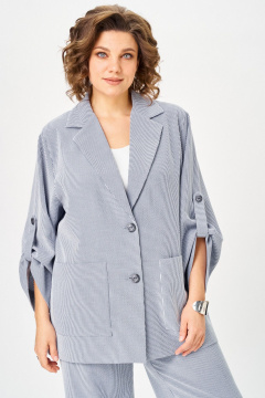 Брюки, жакет БелЭльСтиль 884-3_33_22+601 голубая полоска - фото 4