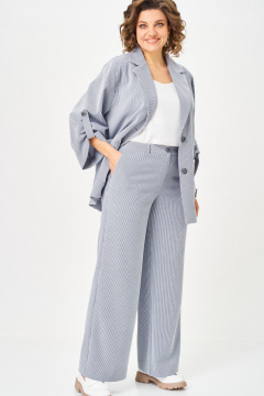 Брюки, жакет БелЭльСтиль 884-3_33_22+601 голубая полоска - фото 3