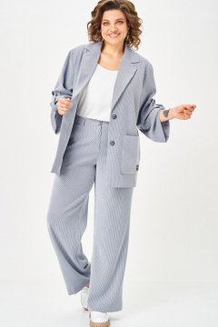 Брюки, жакет БелЭльСтиль 884-3_33_22+601 голубая полоска - фото 1