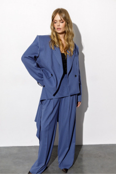 Брюки, жакет PiRS 6376 темно-голубая_полоска - фото 4