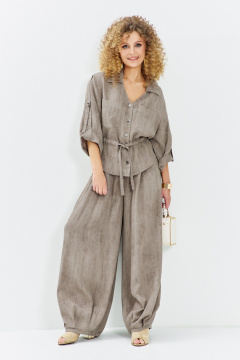 Блуза, брюки Euromoda 716 бежевый_меланж - фото 1