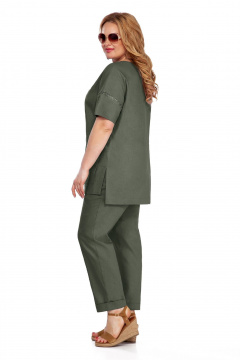 Брюки, туника LaKona 11378 хаки_с_одуванчиками - фото 2