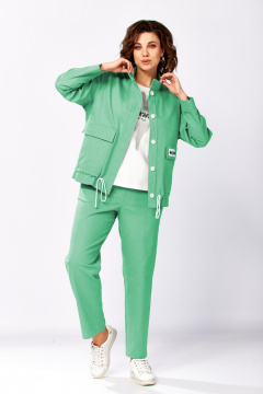 Брюки, бомбер, топ Милора-стиль 1444 ярко-зеленый - фото 2