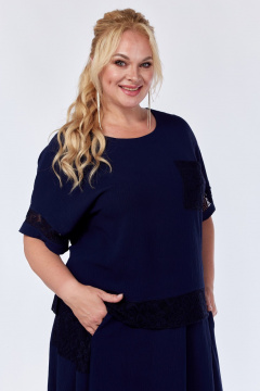 Блуза, юбка СиБон 0339 темно-синий - фото 5