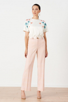 Брюки Nelva 31139 персиковая_клетка - фото 1