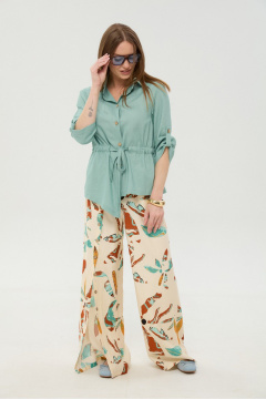 Брюки, жакет NikVa 981-2 мята_и_бохо_мультиколор - фото 2