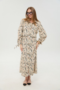 Платье NikVa 944-11 песочный_мультиколор - фото 1