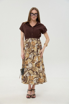 Платье NikVa 1050-2 шоколад_и_шоколадный_мультиколор - фото 1