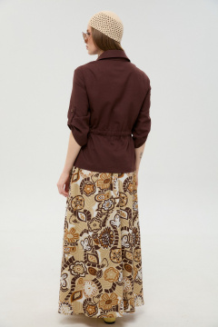 Жакет, юбка NikVa 917-11 шоколад_и_шоколадный_мультиколор - фото 3