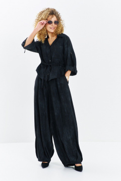 Блуза, брюки Euromoda 716 черный_меланж - фото 1