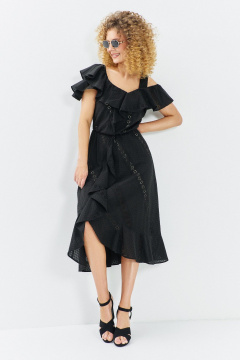 Платье Euromoda 709 черный - фото 2
