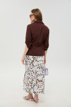 Жакет, юбка NikVa 980-6 шоколад_и_ листья_мультиколор - фото 4