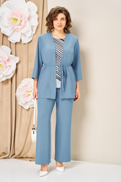 Блуза, брюки, жакет VOLNA 1458 светло-голубой - фото 1
