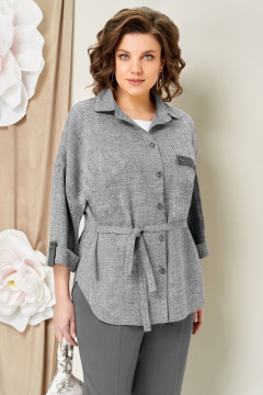 Блуза, брюки, жакет VOLNA 1467 серый - фото 4