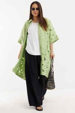 Брюки, кардиган, топ Магия моды 2711 лайм, черный, белый - фото 2