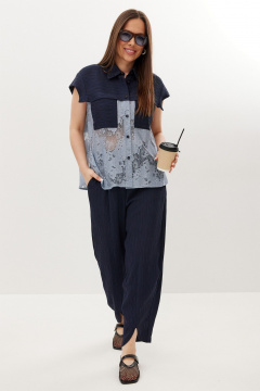 Блуза, брюки Магия моды 2713 синий, голубой - фото 2