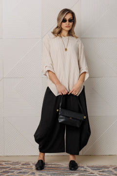 Блуза, брюки Anastasia м-1360 молочный_черный - фото 3