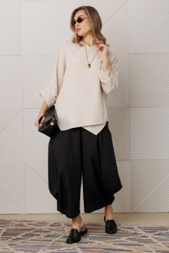 Блуза, брюки Anastasia м-1360 молочный_черный - фото 1