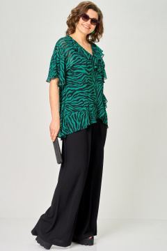 Блуза EVA GRANT 198-1 принт_изумруд - фото 5