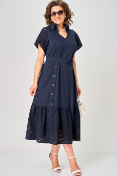 Платье EVA GRANT 7325 темно-синий - фото 3