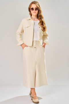 Джемпер, бомбер, юбка Fita 4202 ванильный_желтый - фото 2