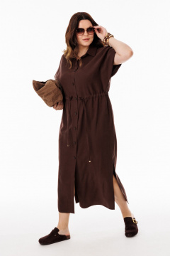 Брошь, платье ANIDEN 724-1 коричевый - фото 3