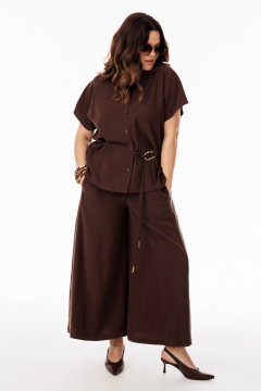 Блуза, брюки, пояс ANIDEN 61111-1 коричевый - фото 5