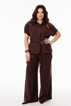 Блуза, брюки, пояс ANIDEN 61113-1 коричевый - фото 4
