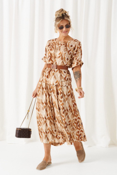 Блуза, брюки Beautiful&Free 6464 бежево-ореховый - фото 1