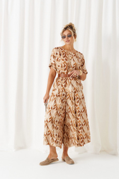 Блуза, брюки Beautiful&Free 6464 бежево-ореховый - фото 2