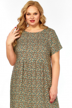 Платье LadyThreeStars 2682 мятный-принт - фото 5