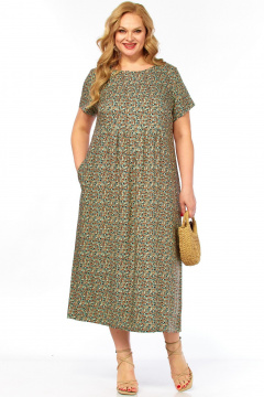 Платье LadyThreeStars 2682 мятный-принт - фото 4