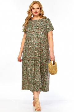 Платье LadyThreeStars 2682 мятный-принт - фото 2