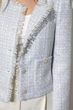 Брюки, жакет PiRS 6787 голубой+айвори - фото 5